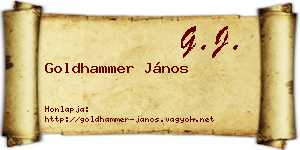 Goldhammer János névjegykártya
