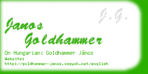 janos goldhammer business card