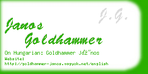 janos goldhammer business card